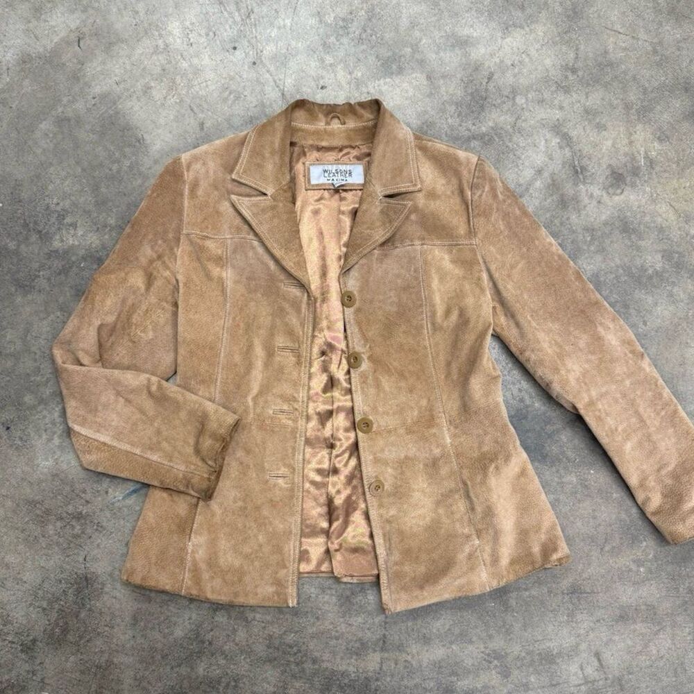 Vintage Wilson’s Genuine leather maxima brown blazer collared jacket